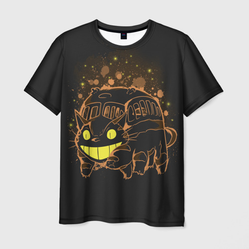 Мужская футболка с принтом My Neighbor Totoro оранжевый кот, вид спереди №1