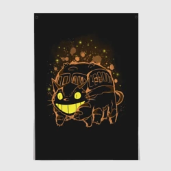 Постер My Neighbor Totoro оранжевый кот