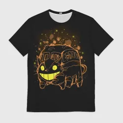 Мужская футболка 3D My Neighbor Totoro оранжевый кот