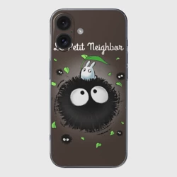 Чехол для iPhone 16 силиконовый с защитой камеры My Neighbor Totoro кролик на микробе