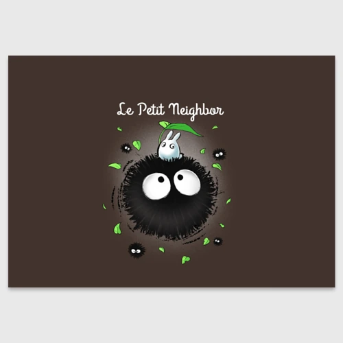 Поздравительная открытка My Neighbor Totoro кролик на микробе