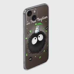 Чехол для iPhone 15 силиконовый с защитой камеры My Neighbor Totoro кролик на микробе - фото 2