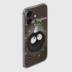 Чехол для iPhone 16 силиконовый с защитой камеры My Neighbor Totoro кролик на микробе - фото 2