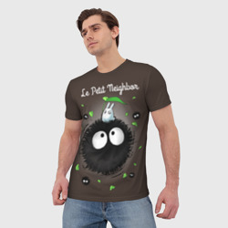 Мужская футболка 3D My Neighbor Totoro кролик на микробе - фото 2
