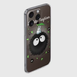 Чехол для iPhone 15 Pro Max силиконовый с защитой камеры My Neighbor Totoro кролик на микробе - фото 2