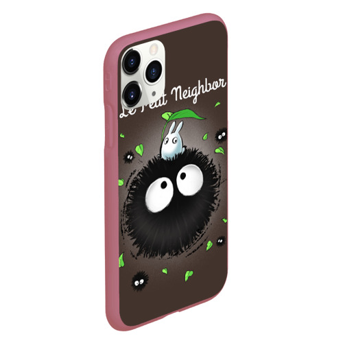 Чехол для iPhone 11 Pro матовый с принтом My Neighbor Totoro, вид сбоку #3
