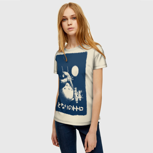 Женская футболка 3D с принтом My Neighbor Totoro, фото на моделе #1
