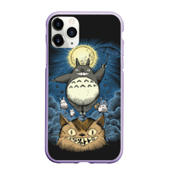 Чехол для iPhone 11 Pro матовый My Neighbor Totoro кот и заяц