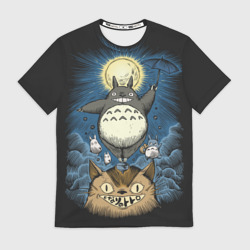 Мужская футболка 3D My Neighbor Totoro кот и заяц
