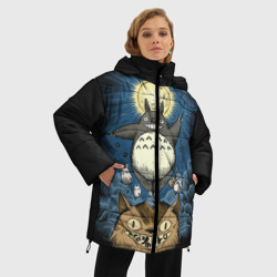 Женская зимняя куртка Oversize My Neighbor Totoro кот и заяц - фото 2