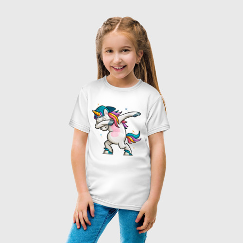 Детская футболка хлопок Единорог, цвет белый - фото 5