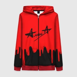 Женская толстовка 3D на молнии Алиса