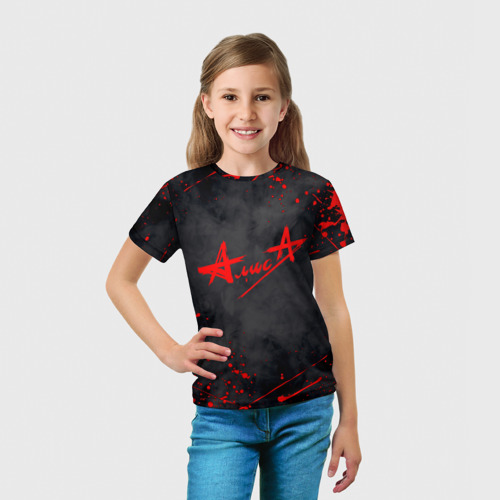 Детская футболка 3D с принтом АлисА, вид сбоку #3