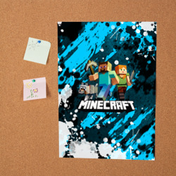 Постер с принтом Minecraft Майнкрафт для любого человека, вид спереди №2. Цвет основы: белый