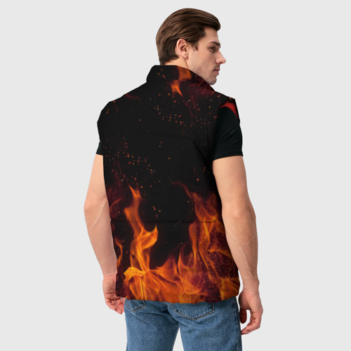 Мужской жилет утепленный 3D Ария огонь, цвет красный - фото 4
