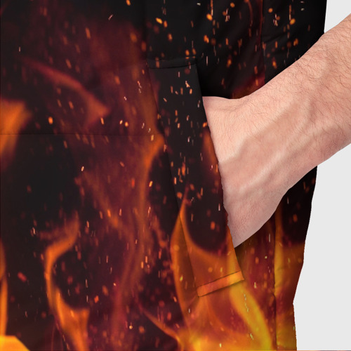Мужской жилет утепленный 3D Ария огонь, цвет красный - фото 6