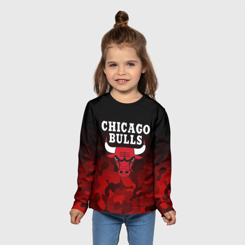 Детский лонгслив 3D Chicago bulls Чикаго буллс, цвет 3D печать - фото 5