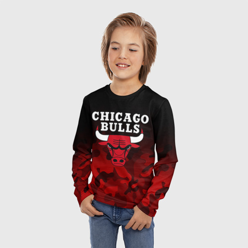 Детский лонгслив 3D Chicago bulls Чикаго буллс, цвет 3D печать - фото 3