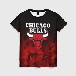 Женская футболка 3D Chicago bulls Чикаго буллс