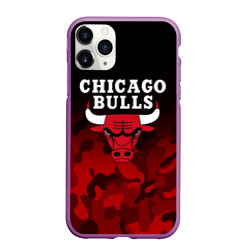 Чехол для iPhone 11 Pro Max матовый Chicago bulls Чикаго буллс