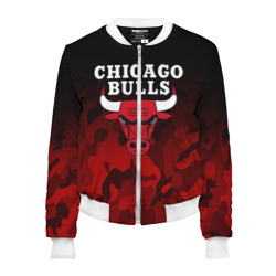 Женский бомбер 3D Chicago bulls Чикаго буллс