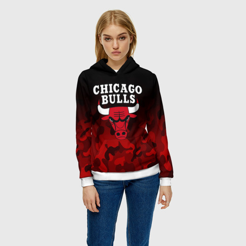 Женская толстовка 3D Chicago bulls Чикаго буллс, цвет 3D печать - фото 3