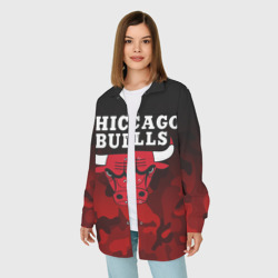 Женская рубашка oversize 3D Chicago bulls Чикаго буллс - фото 2