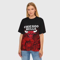 Женская футболка oversize 3D Chicago bulls Чикаго буллс - фото 2