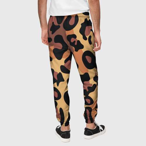 Мужские брюки 3D с принтом Кошачий окрас, вид сзади #2