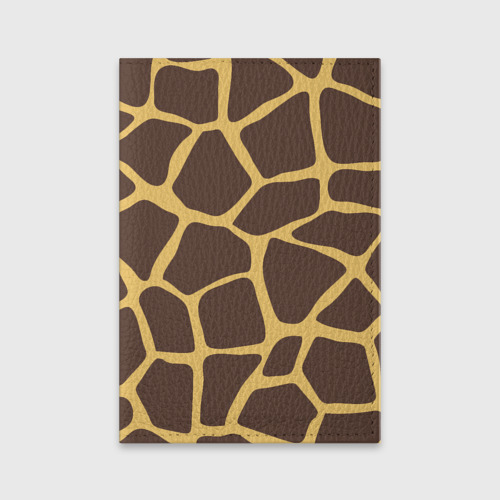 Обложка для паспорта матовая кожа с принтом Окрас жирафа, вид спереди №1