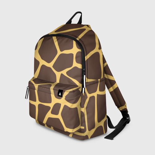 Рюкзак 3D с принтом Окрас жирафа, вид спереди #2