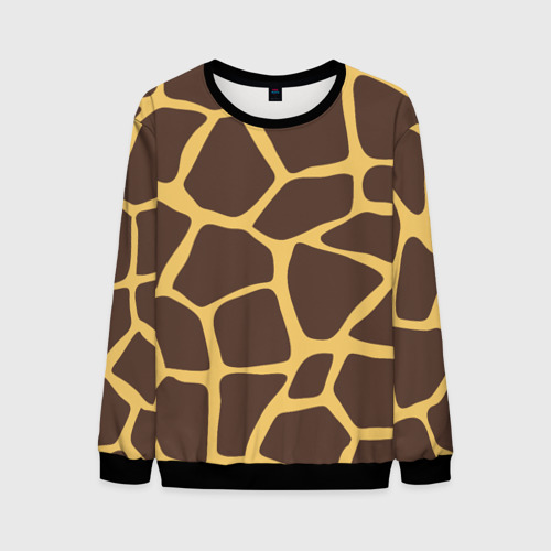Мужской свитшот 3D Окрас жирафа, цвет черный