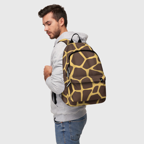 Рюкзак 3D с принтом Окрас жирафа, фото на моделе #1