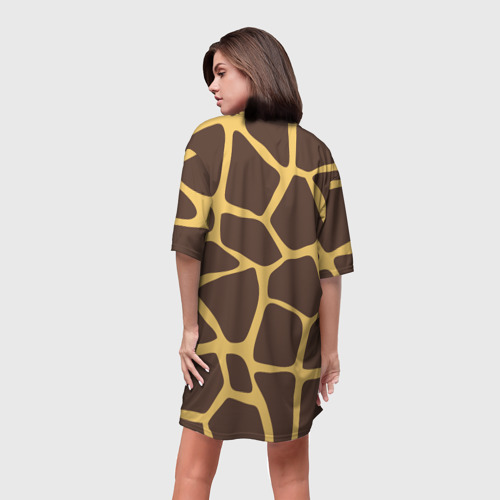 Платье-футболка 3D Окрас жирафа, цвет 3D печать - фото 4