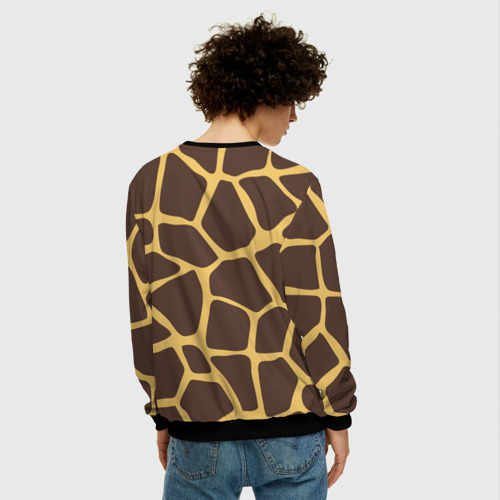Мужской свитшот 3D Окрас жирафа, цвет черный - фото 4