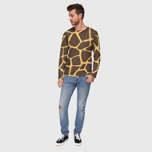 Мужской лонгслив 3D Окрас жирафа, цвет 3D печать - фото 5