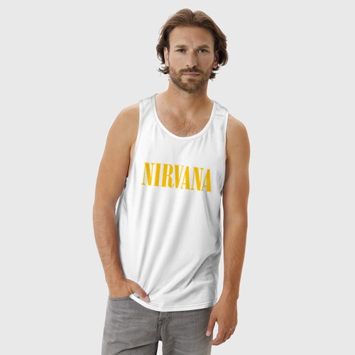 Мужская майка хлопок Nirvana, цвет белый - фото 3