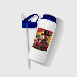 Бутылка для воды с трубочкой Red dead Redemption 2 - фото 2