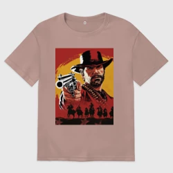 Женская футболка хлопок Oversize Red dead Redemption 2