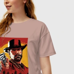 Женская футболка хлопок Oversize Red dead Redemption 2 - фото 2