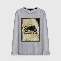 Мужской лонгслив хлопок Born to ride