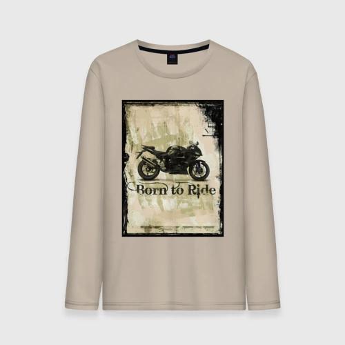 Мужской лонгслив хлопок Born to ride