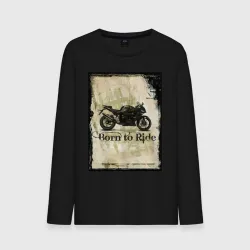 Мужской лонгслив хлопок Born to ride