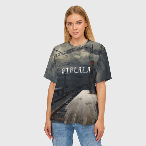 Женская футболка oversize 3D Новый Сталкер, цвет 3D печать - фото 3