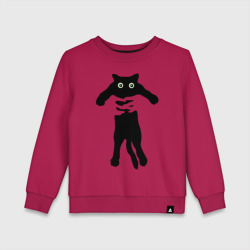 Детский свитшот хлопок Черный кот в руках