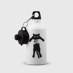 Бутылка спортивная Черный кот в руках - фото 2
