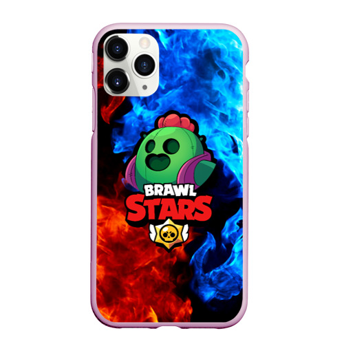 Чехол для iPhone 11 Pro Max матовый Brawl Stars Spike, цвет розовый