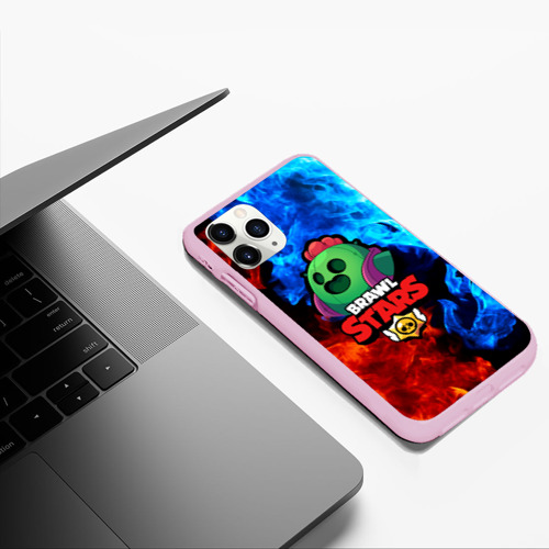 Чехол для iPhone 11 Pro Max матовый Brawl Stars Spike, цвет розовый - фото 5