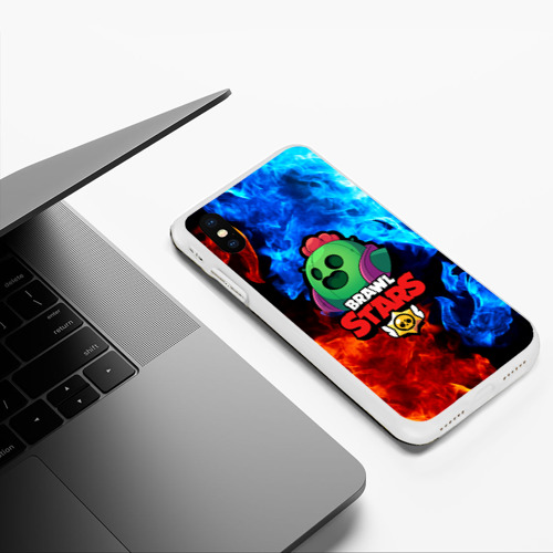 Чехол для iPhone XS Max матовый Brawl Stars Spike, цвет белый - фото 5