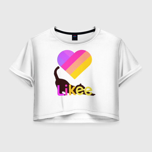 Женская футболка Crop-top 3D Likee Фото 01 Женская футболка Crop-top 3D Likee Фото 01
